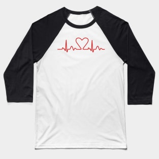 Lines of heart heart pulse electrocardiogram heart, couples in love, doctors Baseball T-Shirt